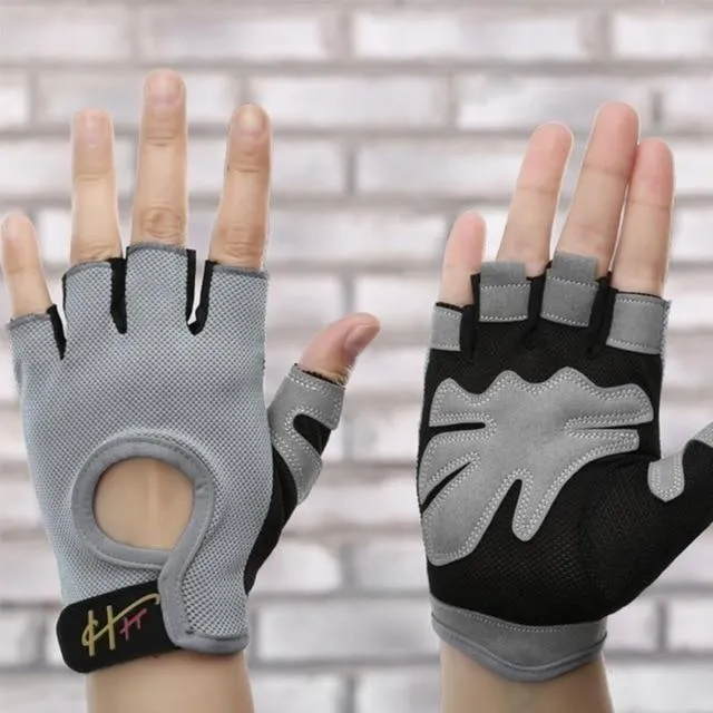 1 Pair Anti-skid Half Finger Gym Gloves Sports Body Building Men Women Dumbbell Fitness Exercise Weight Lifting Training Gloves