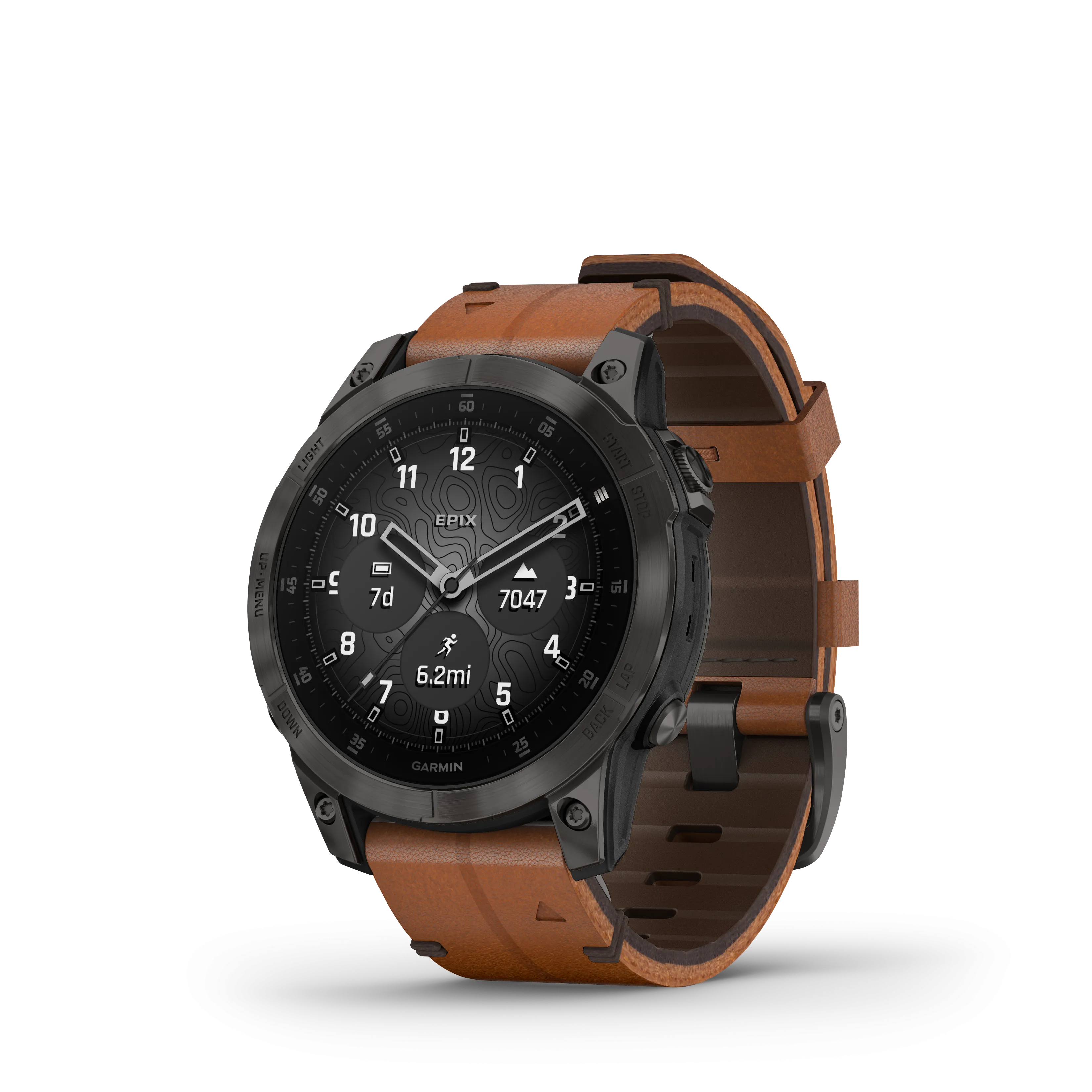 Epix Gen 2 Smart Watch, 47mm - Black/Chestnut - 010-02582-30