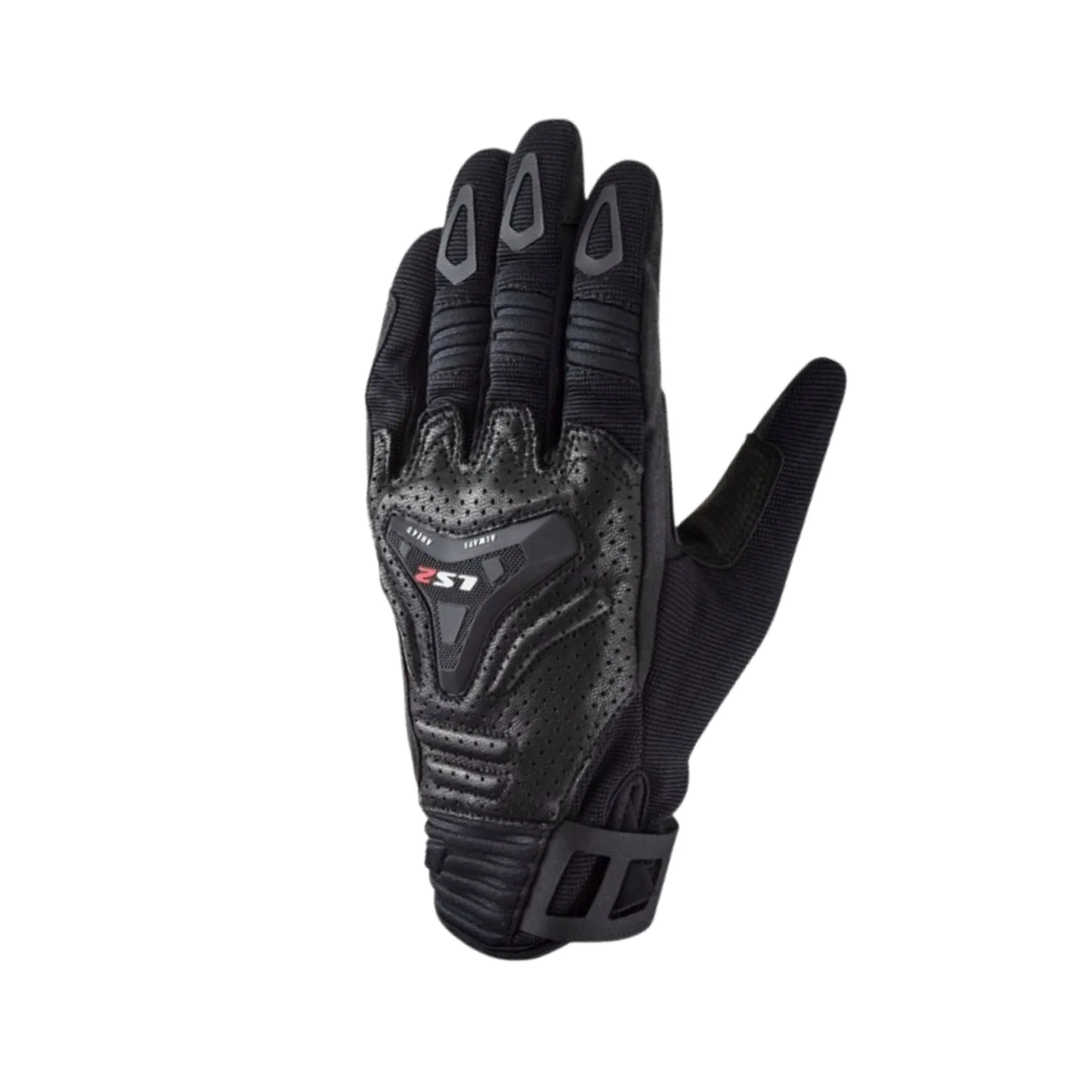 LS2 Motorcycle Gloves with Knuckle & Palm Protection MG016 Black - 609321