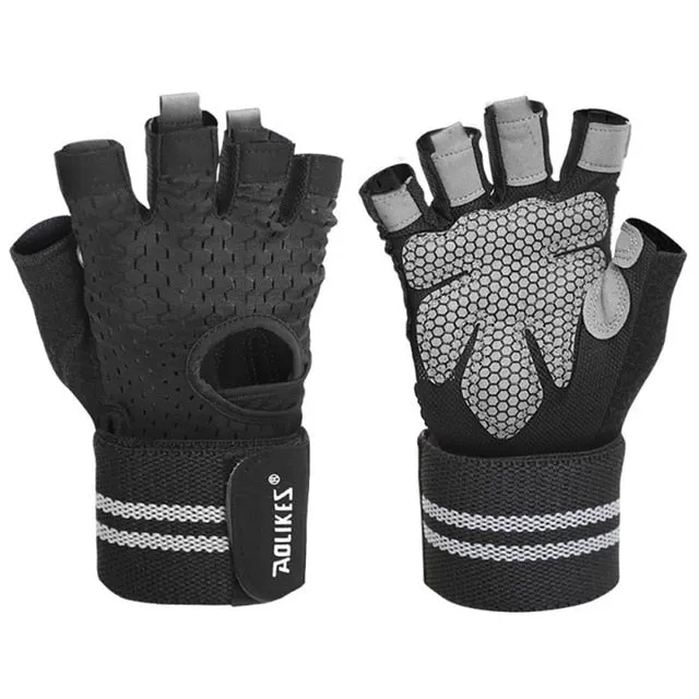 Men Women Half Finger Sports Training Gloves Gym Fitness Weightlifting Gloves Anti-slip Resistance Exercise Training Wrist Glove