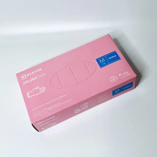 Nitrile powder-free gloves Nitrylex Mercator size M (Pink)
