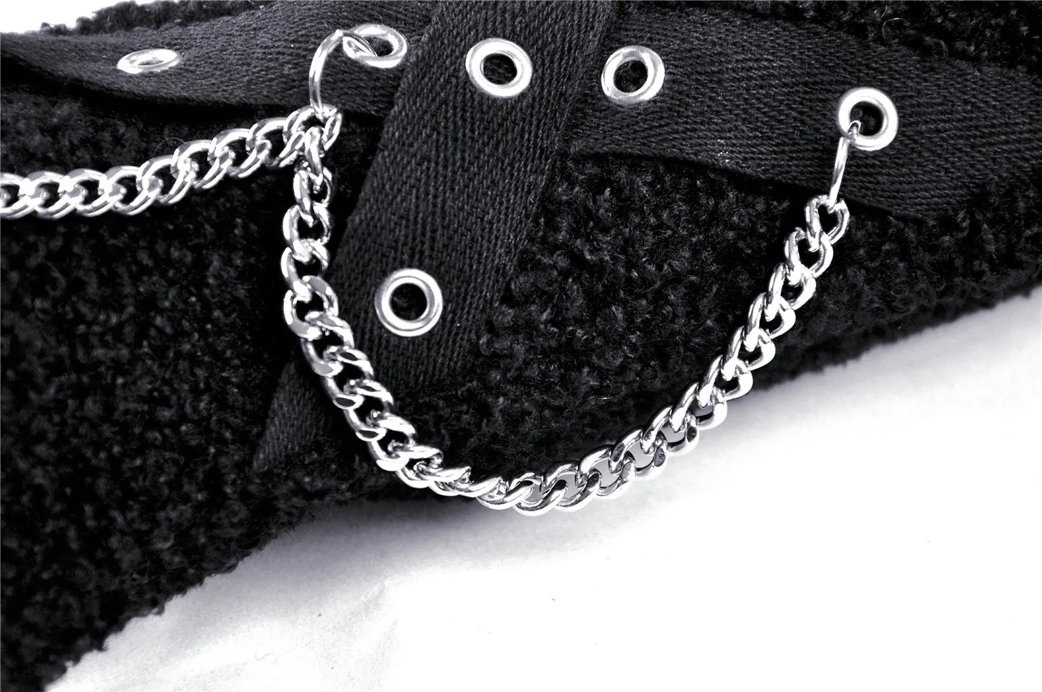 Punk chain warm wooly gloves AGL012