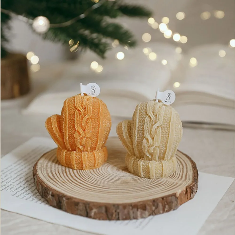 Winter Gloves Candle Decoration Set 4 Pieces