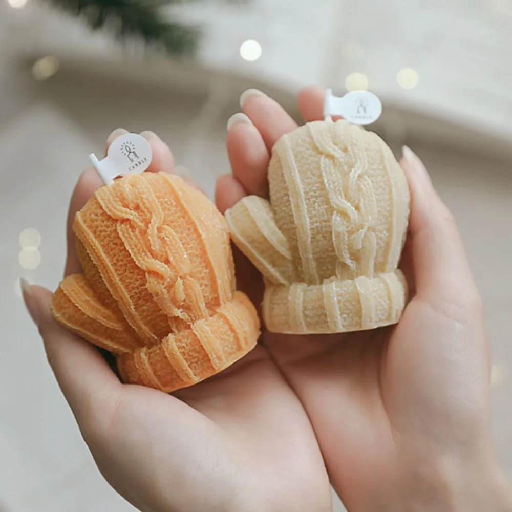 Winter Gloves Candle Decoration Set 4 Pieces